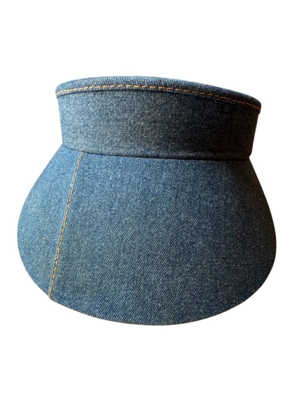 Vintage Honors Denim Tennis Visor Hat 100 Percent Cotton Made in Taiwan